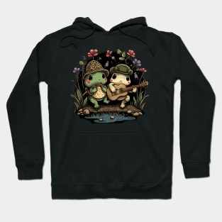 Cottagecore aesthetic frogs playing music Hoodie